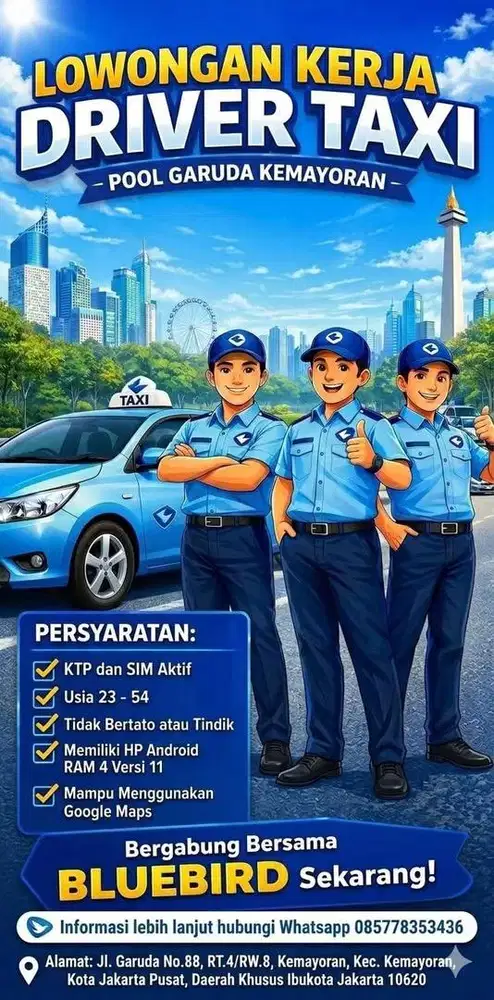 Dibutuhkan segera driver taxi