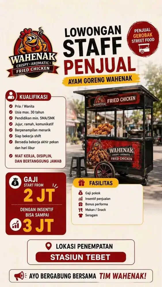 LOWONGAN KERJA PENJUAL STREETFOOD