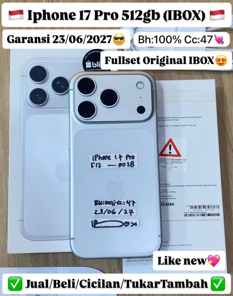 Iphone 17 Pro 512 Gb Silver Ibox Resmi Garansi panjang