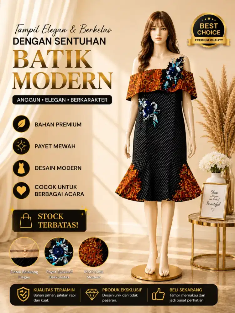Batik dress pendek