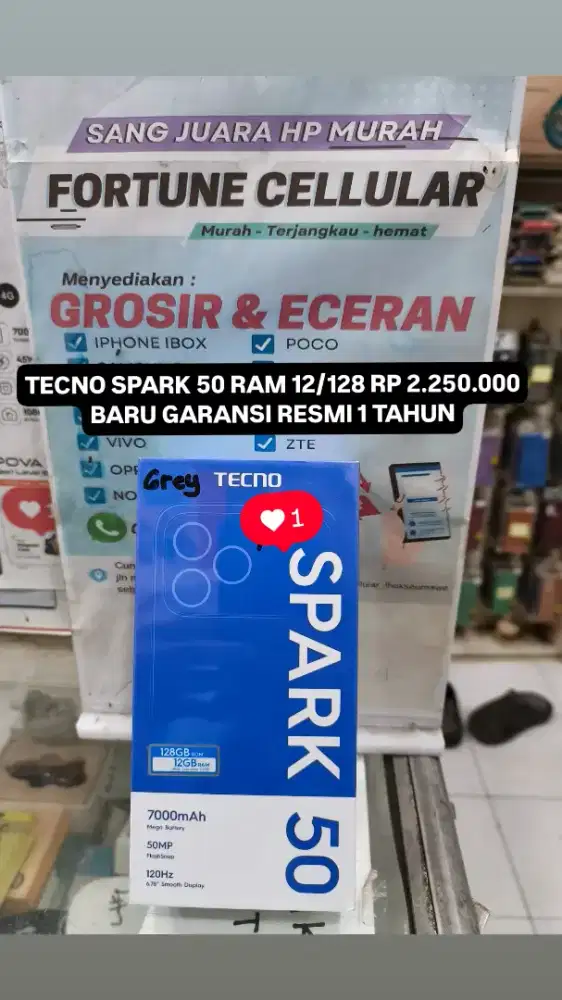 TECNO SPARK 50 BARU GARANSI RESMI 1 TAHUN
