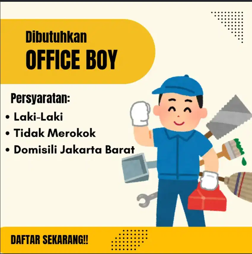 DIBUTUHKAN OB KOS MENGINAP PRIA – GAJI 3,5jt + TEMPAT TINGGAL – GROGOL