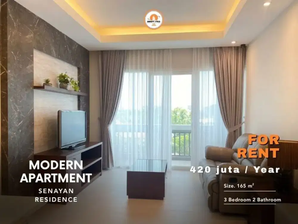 For Rent 3 Bedroom Apartment Senayan Residence