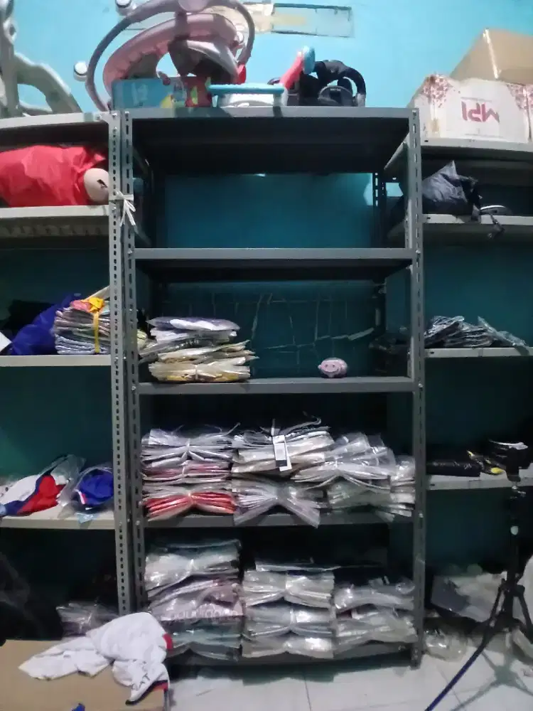 RAK BESI 5 SUSUN / RAK GUDANG PAKAIAN PRODUK