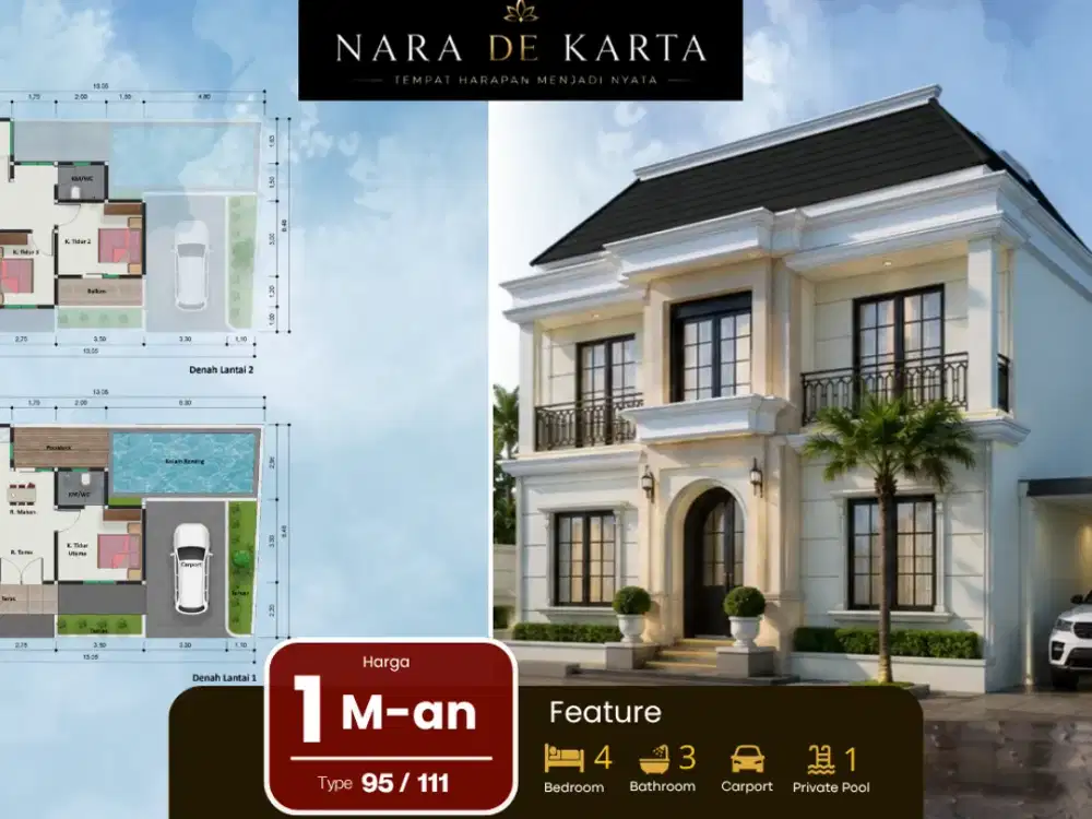 Rumah Mewah Private Pool, Cukup Booking 10 Juta Langsung Pilih Unit!