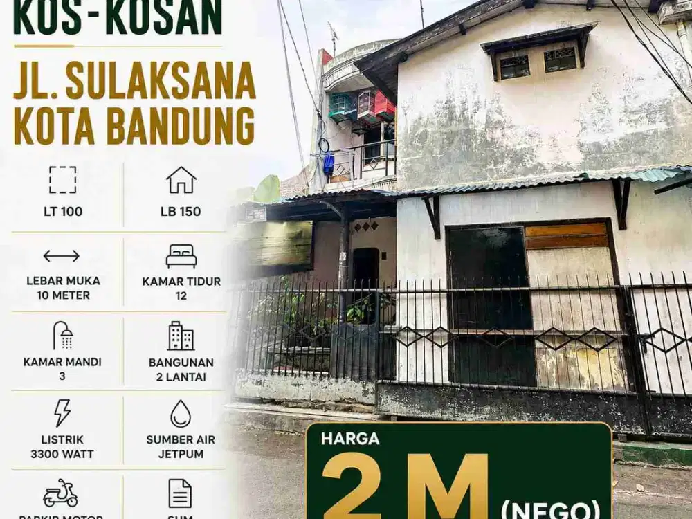 Dijual cepat kos-kosan di Sulaksana Antapani, Kota Bandung