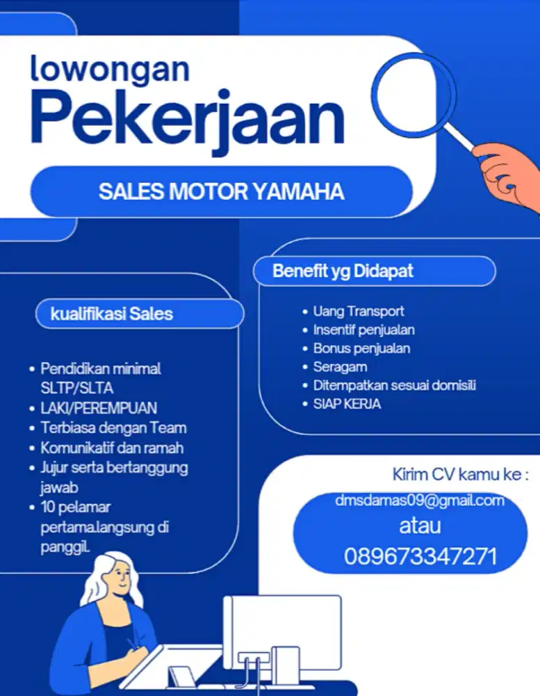 Dibutuhkan sales Yamaha