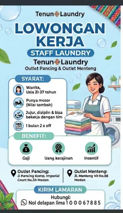 Lowongan kerja staff laundry