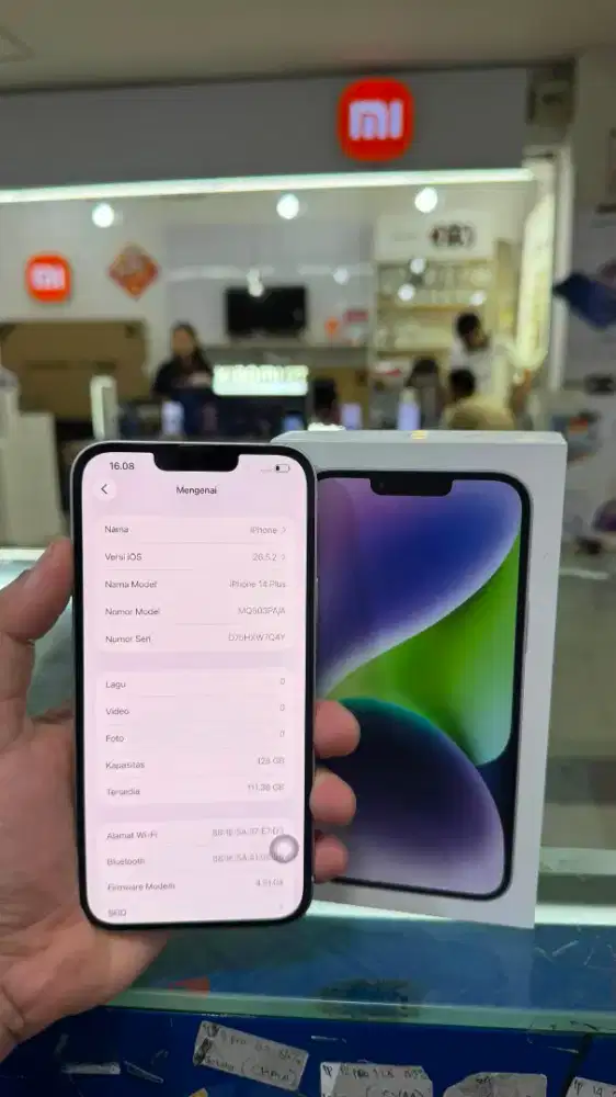 Iphone 14 plus 128 ibox BH 80% fullset.