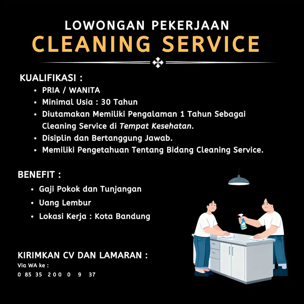 LOWONGAN KERJA CLEANING SERVICE