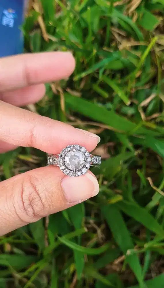 Cincin Silver Perhiasan Batu Berlian 2.38 Ct (Size 16 / Berat 3.92 Gr