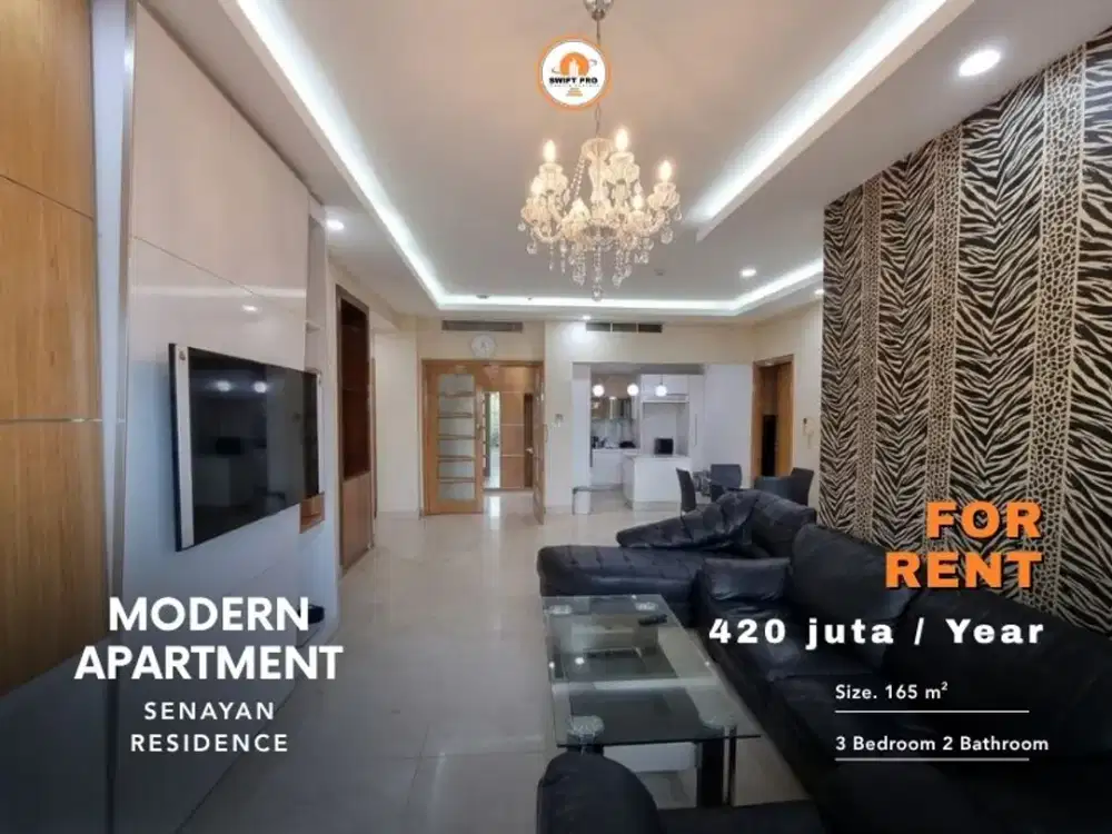 For Rent 3 Bedroom Apartment Senayan Residence, Private Lift