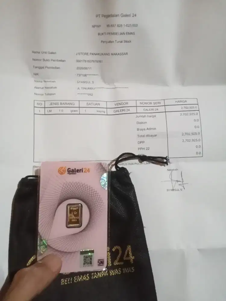 Emas keping persegi