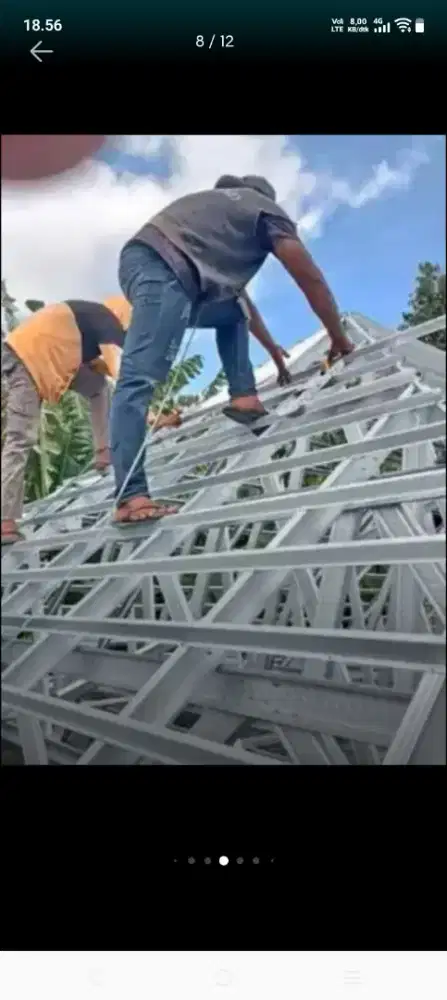 Atap baja ringan terpasang atap bocor kanopi