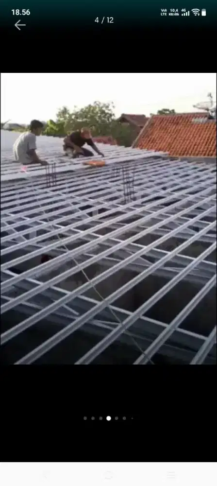 Atap baja ringan terpasang atap bocor kanopi