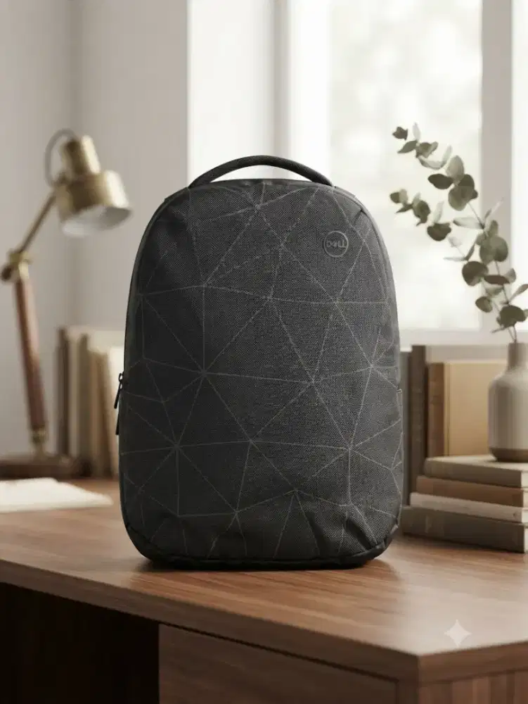 Jual Backpack Dell Motif Geometris Abu-Abu Hitam Second Like New