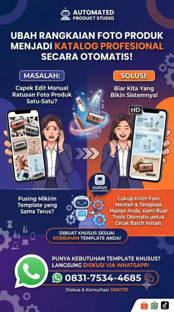 Jasa Masukin Ratusan Foto ke Template Secara Otomatis