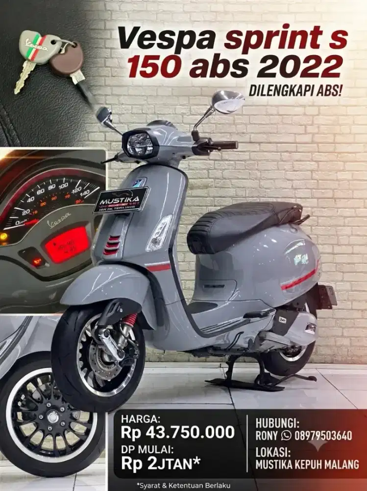 TERMURAH‼️ VESPA SPRINT 150 S ABS 2022 MULUS LOW KILOMETER