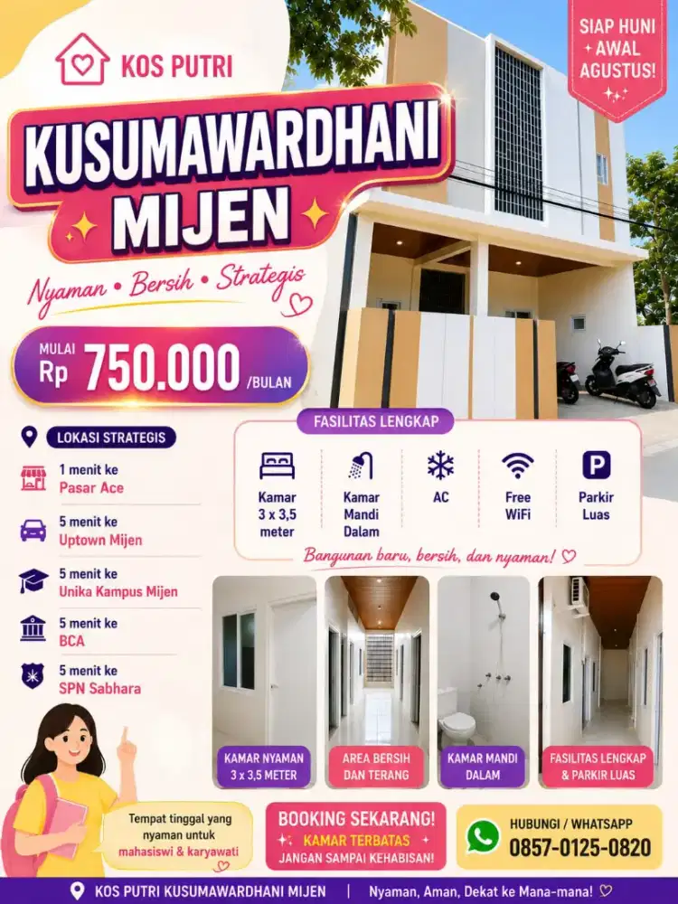 Terima kos khusus putri kusumawardani mijen