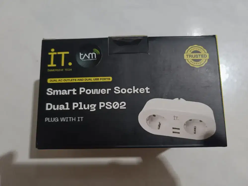 IT Smart  Power Socket  Dual Plug PS02  2 Power Port 2 Port USB White