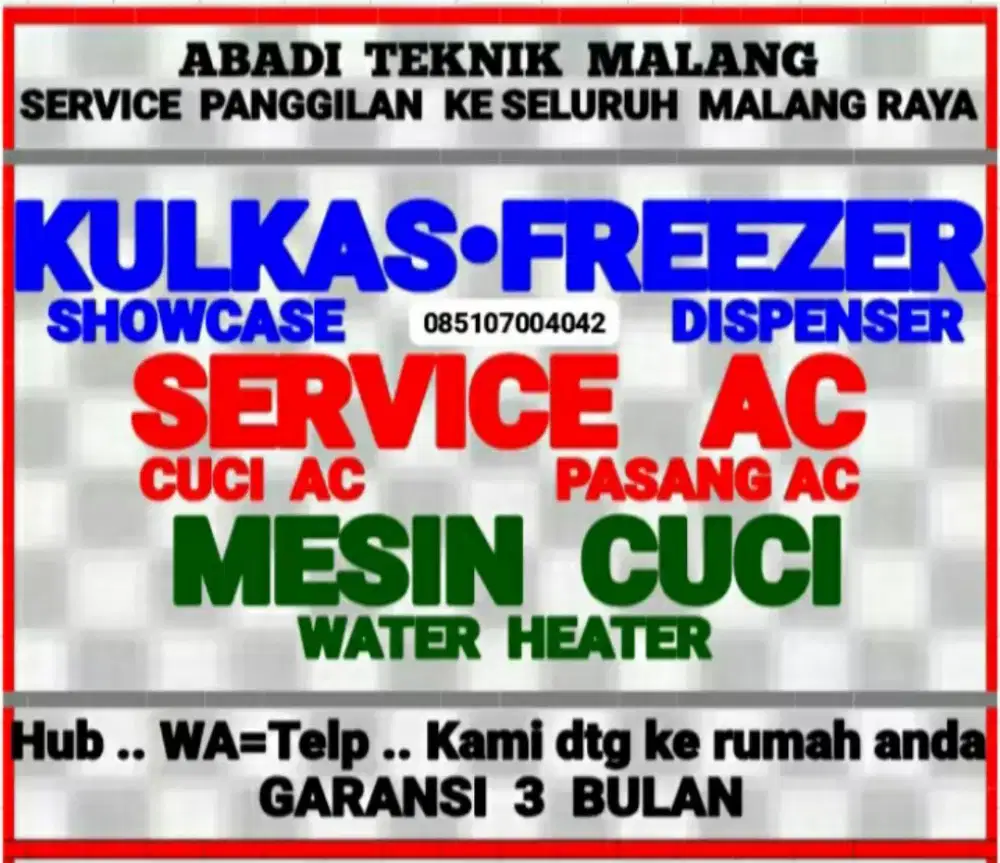 service kulkas ac(cuci ac 75) mesin cuci water heater servis panggilan