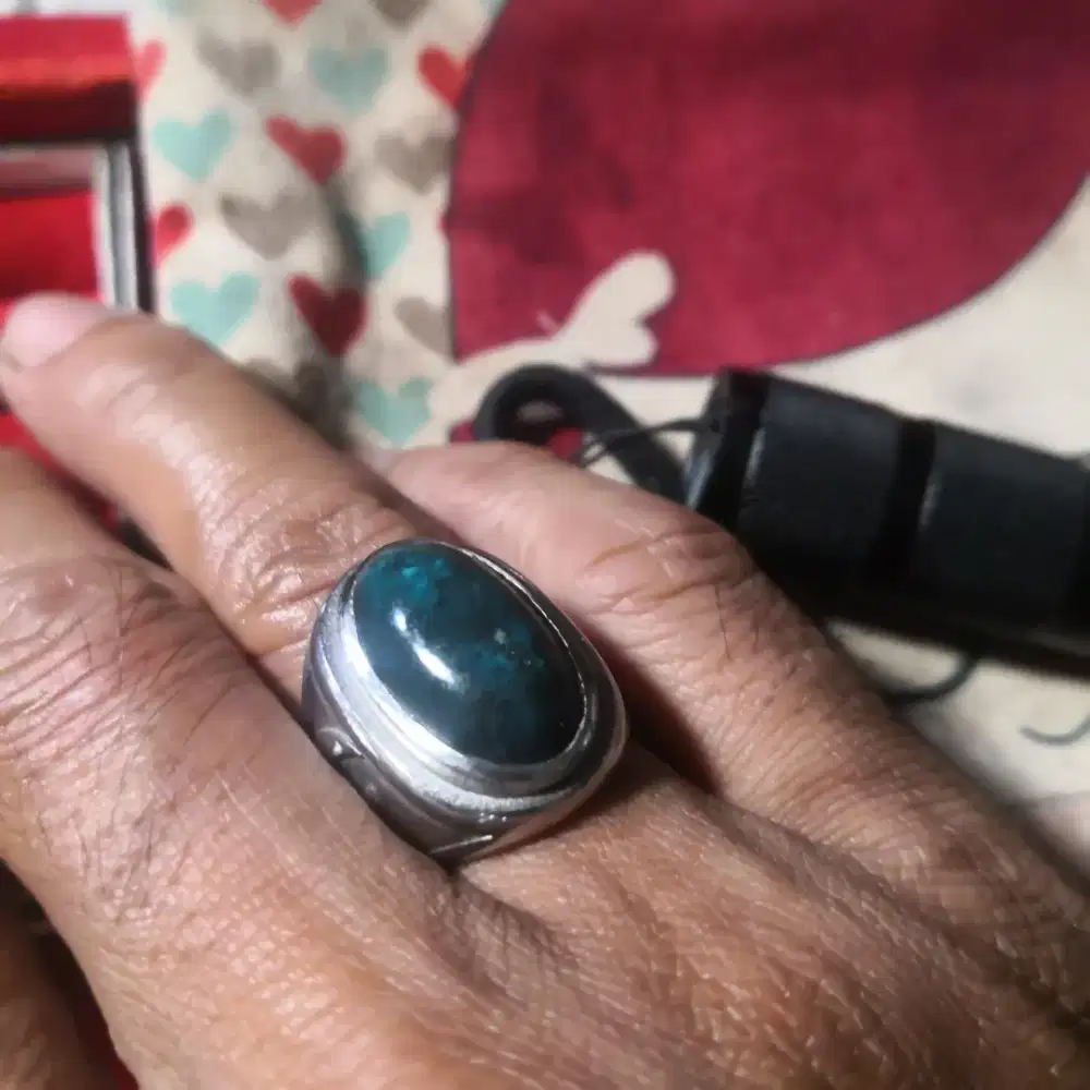 Cincin batu bacan doko iketan titanium ring 8