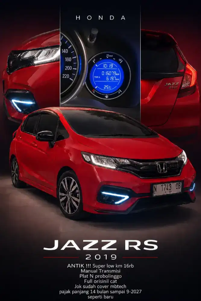 ANTIK km 16rb Jazz RS 2019 simpanan full orisinil istimewa di malang