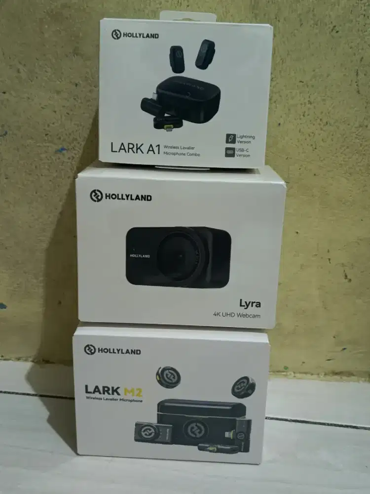 Hollyland Produk (Lark A1 combo, Lark M2 n Lyra webcam)