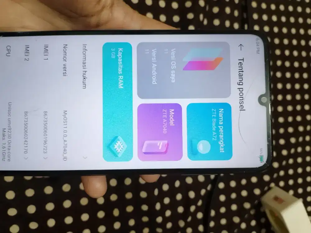 Jual hp ZTE BLADE A72