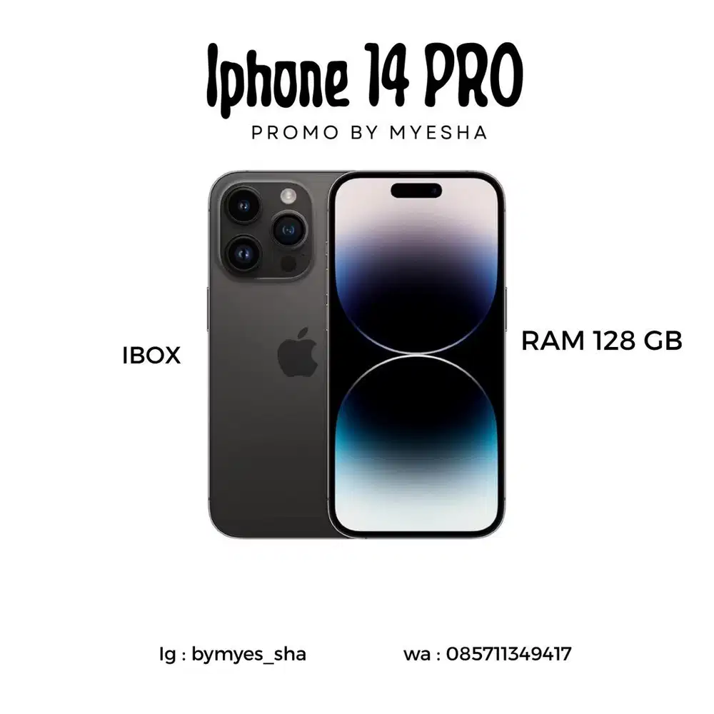 Iphone 14 pro 128gb black ibox ( garansi )