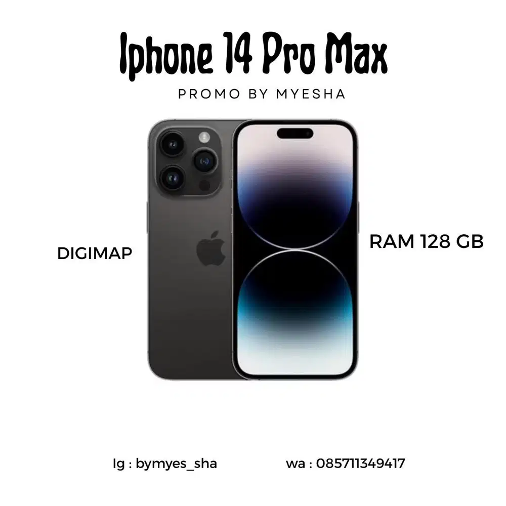 IPHONE 14 PRO MAX 128 BLACK DIGIMAP ( GARANSI )