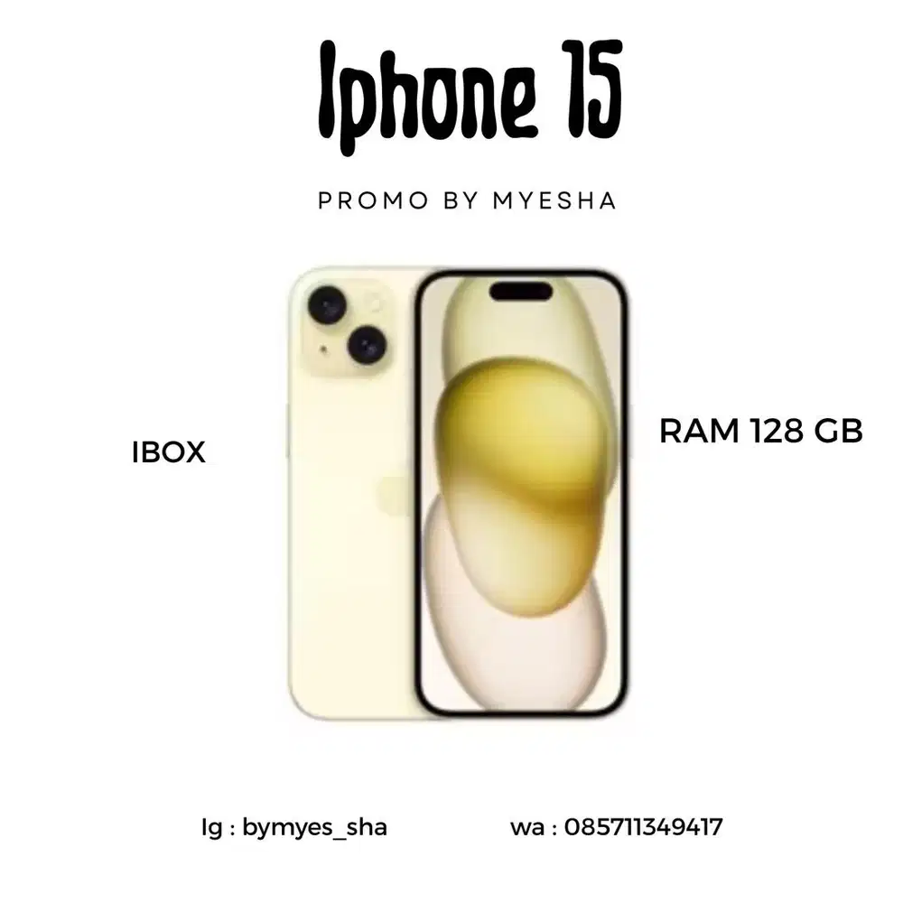 IPHONE 15 128gb Yellow Ibox ( Garansi )