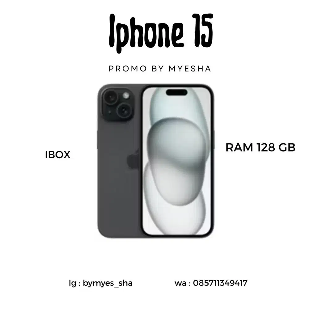 Iphone 15 128gb black ibox ( garansi )