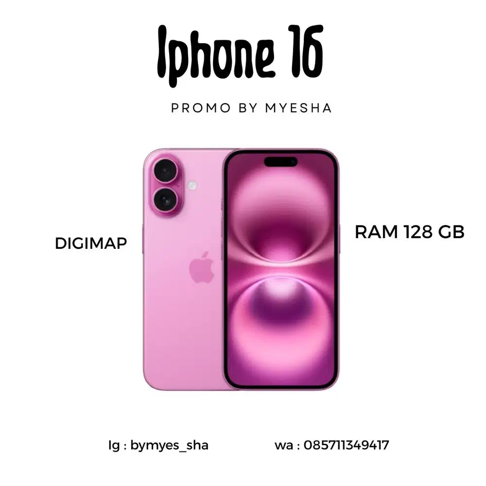 Iphone 16 128gb pink digimap ( garansi )