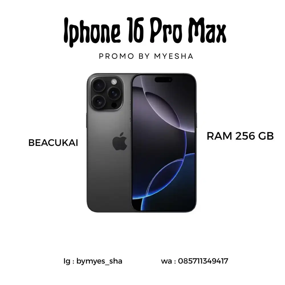 Iphone 16pm 256gb black beacukai ( garansi )
