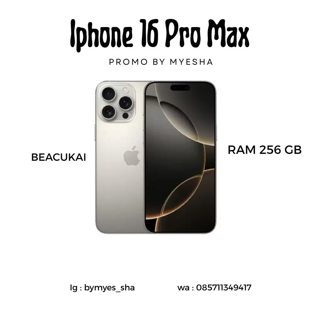 Iphone 16pm 256gb natural beacukai ( garansi )
