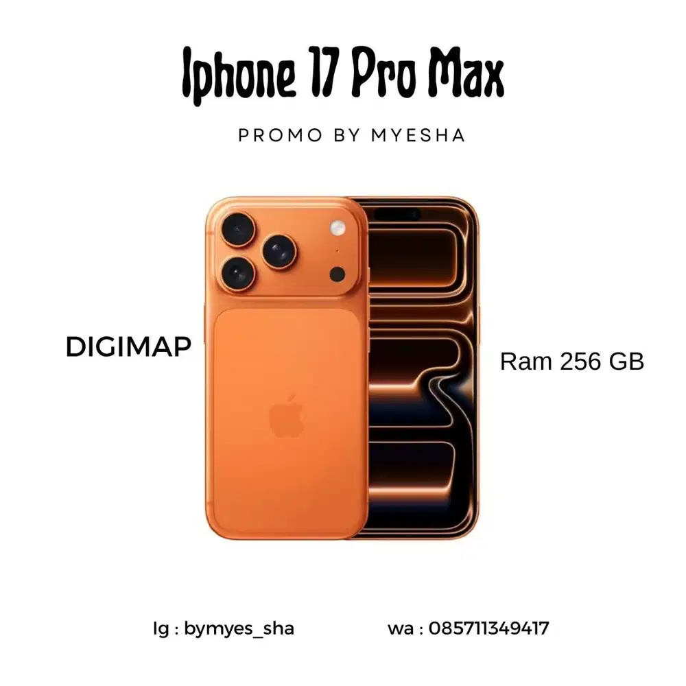 Iphone 17 pro max 256 orange digimap ( garansi )