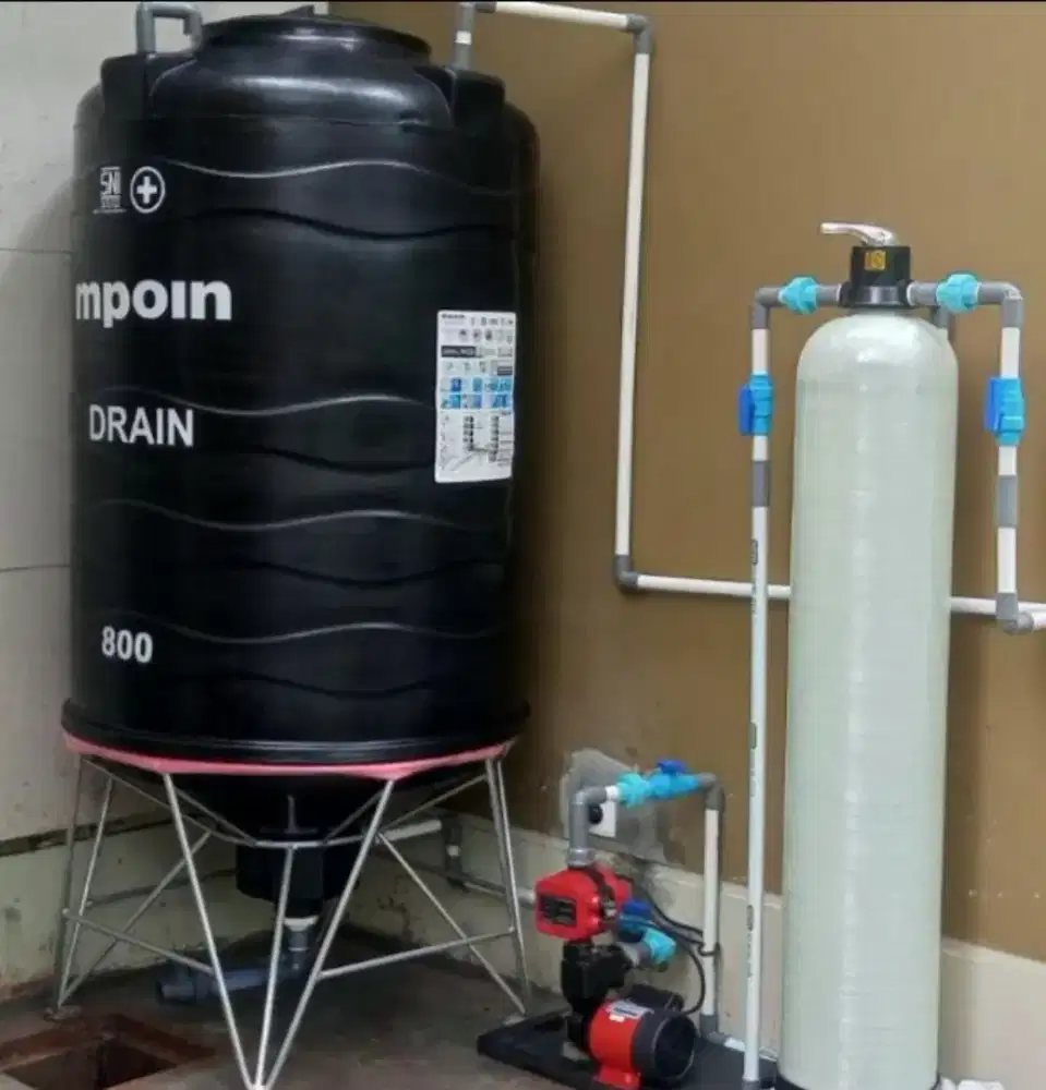 Pemasangan instalasi air filter toren pompa