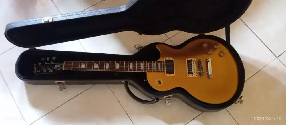 Gitar Epiphone Lespaul 50s standard metallik goldtop serial LU