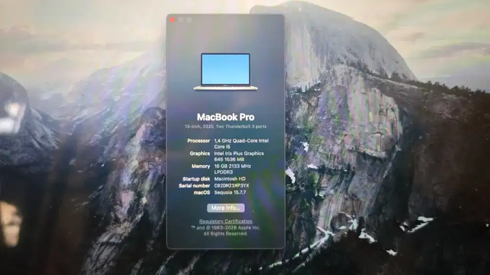 Macbook Pro 13inch 2020 Intel Core i5 Second