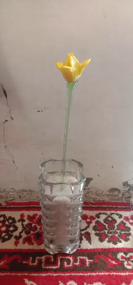 vas kaca+bunga kaca