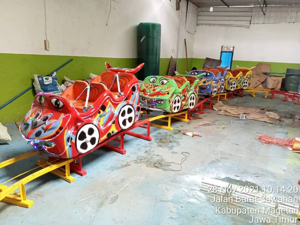 Minicoaster naik turun isi 4 wahana anak full lamou dan sirine siap pa