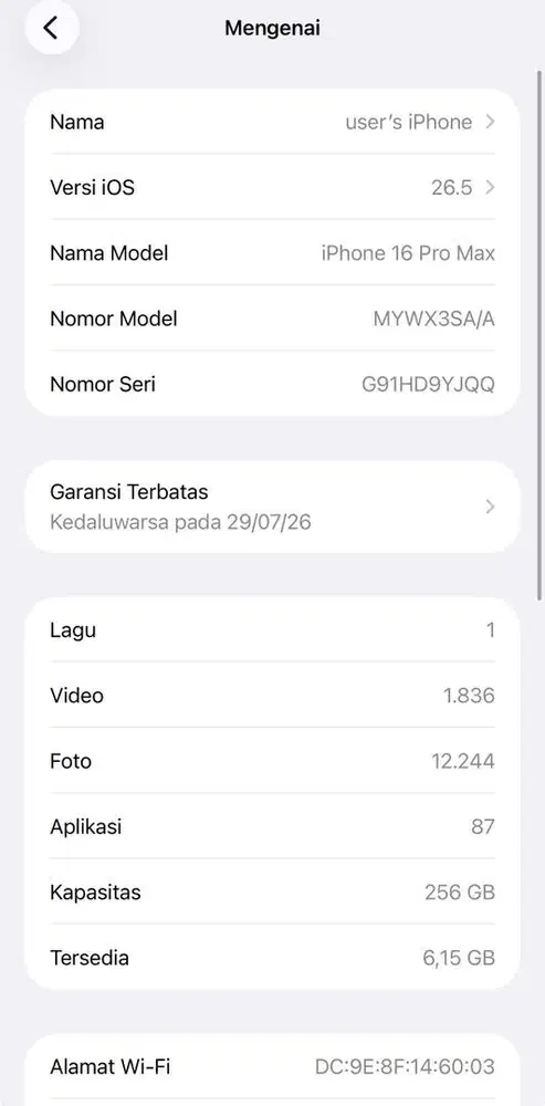 16 Promax 256 Garansi masih ada garansi Blibli