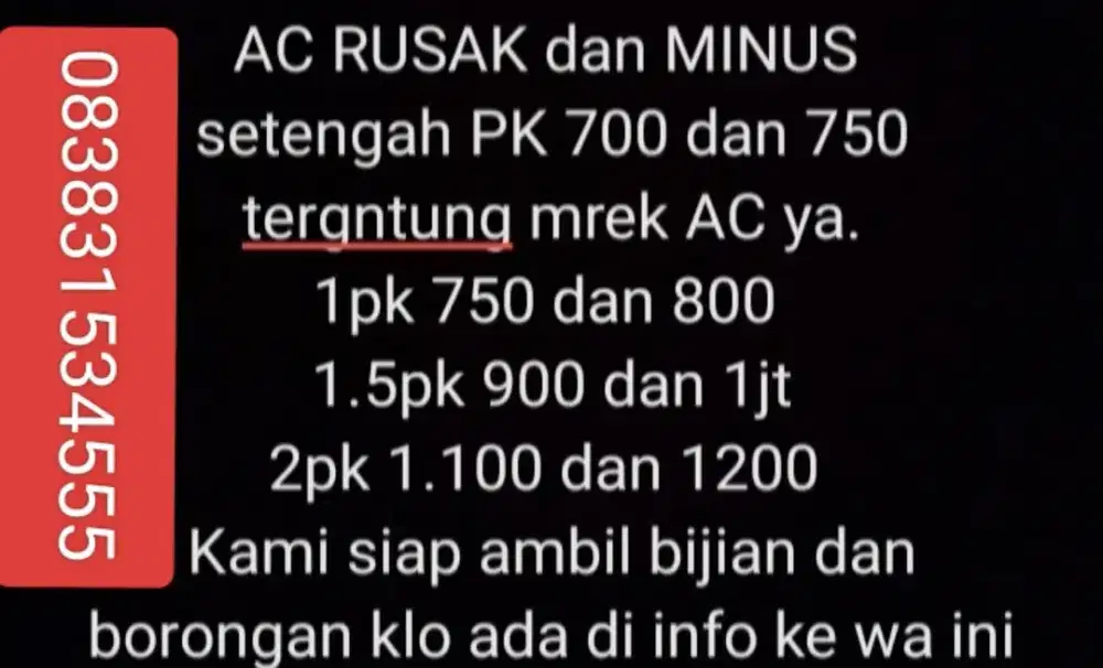 Menerima jual AC bekas