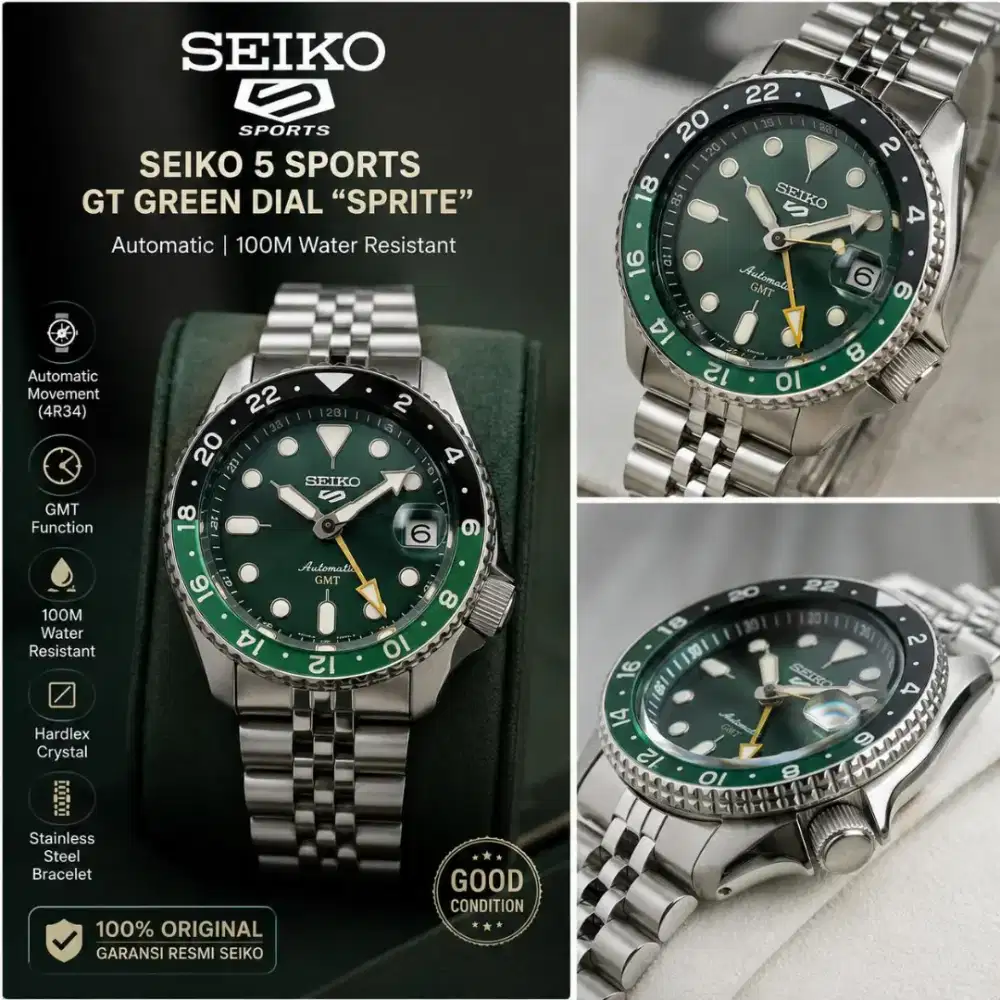 SEIKO 5 SPORTS GMT “SPRITE” GREEN DIAL