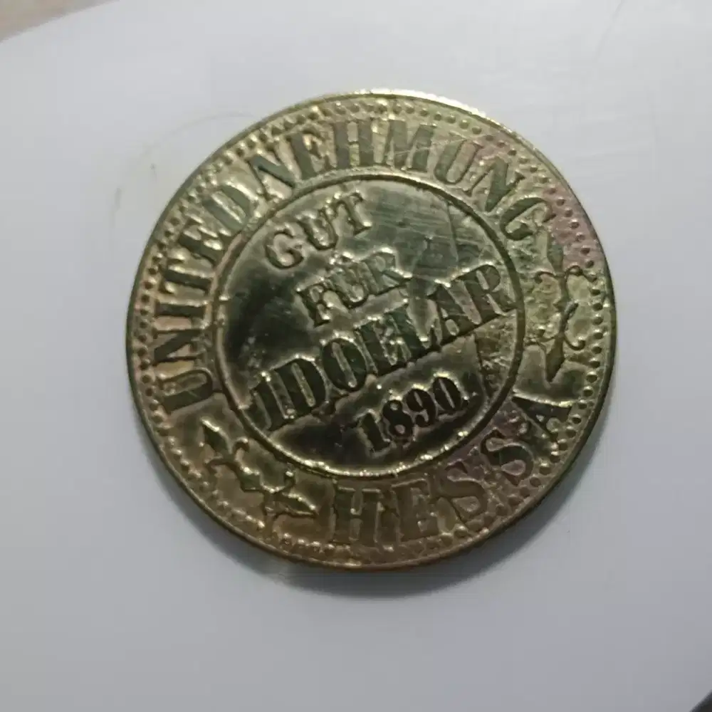 Koin Langka 1890 PERKEBUNAN HESSA SUMATRA UTARA KOLEKSI KUNO 38mm