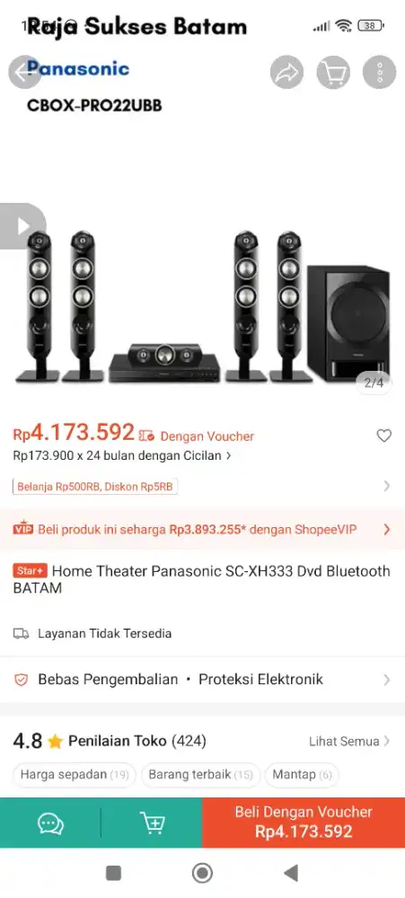 Home teather panasonic asli mulus seperti baru