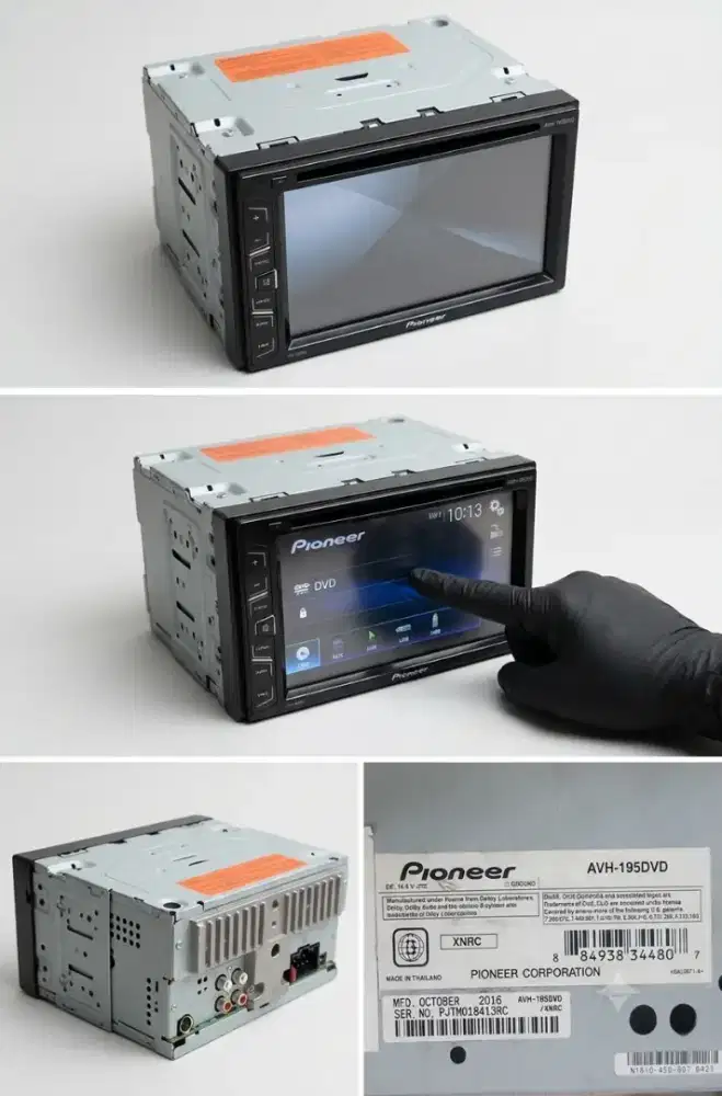 Head Unit Pioneer AVH-195DVD (Double DIN Touchscreen 6.2 inci).