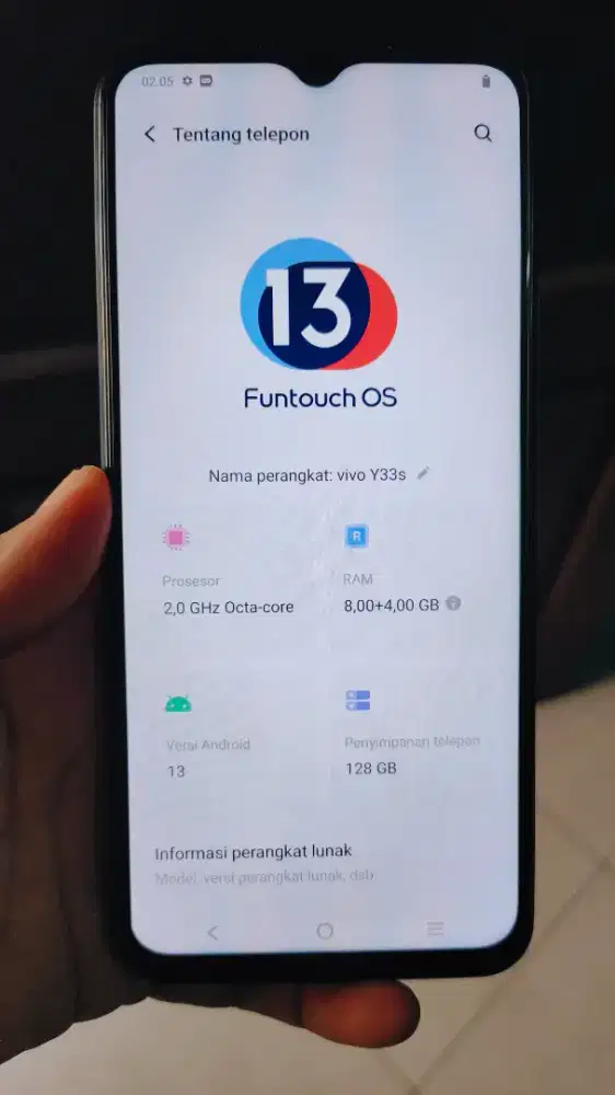 Vivo Y33s , ram 8+4/128
