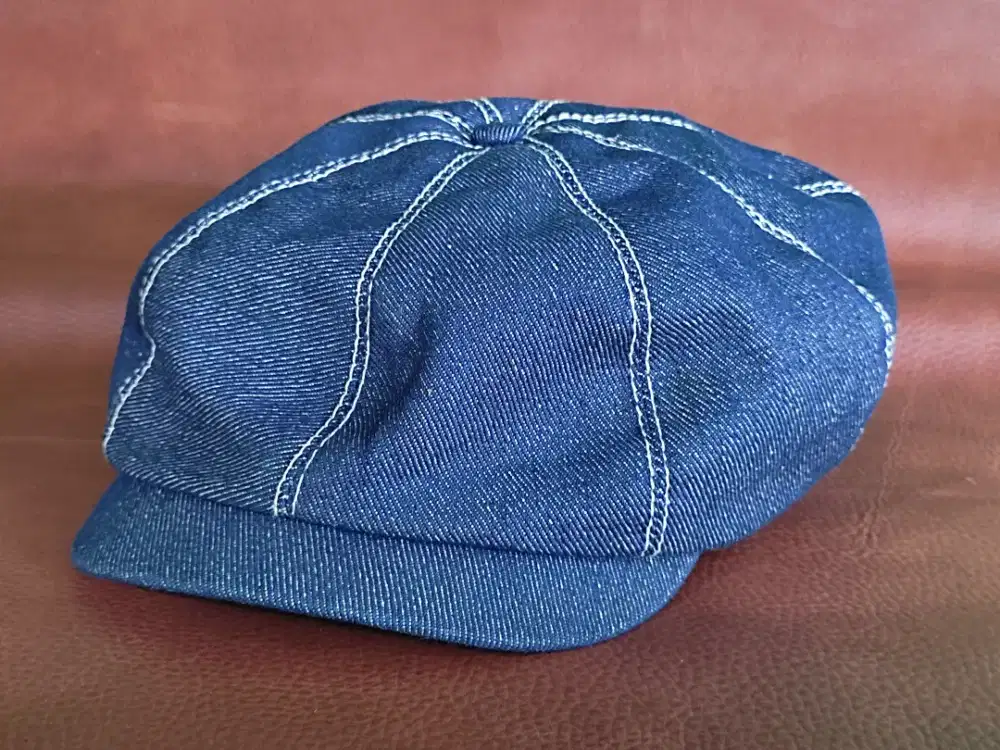 Topi peaky blinders, newsboy cap denim bahan jeans